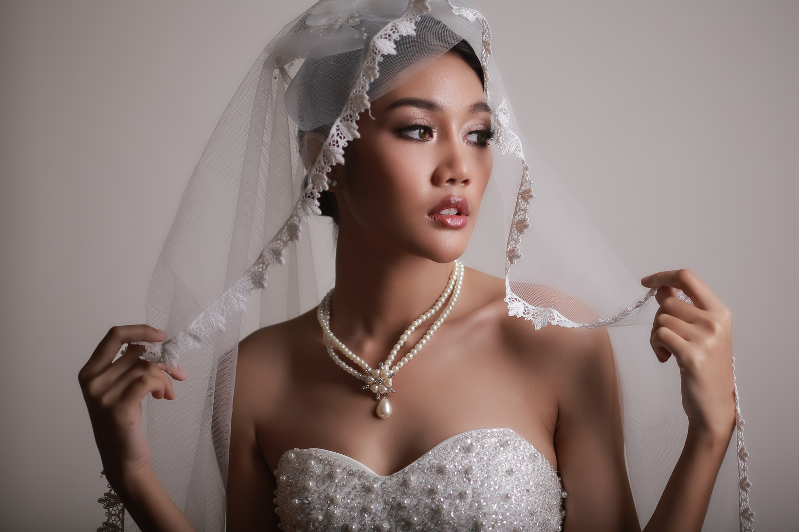 A Woman in a Wedding Veil