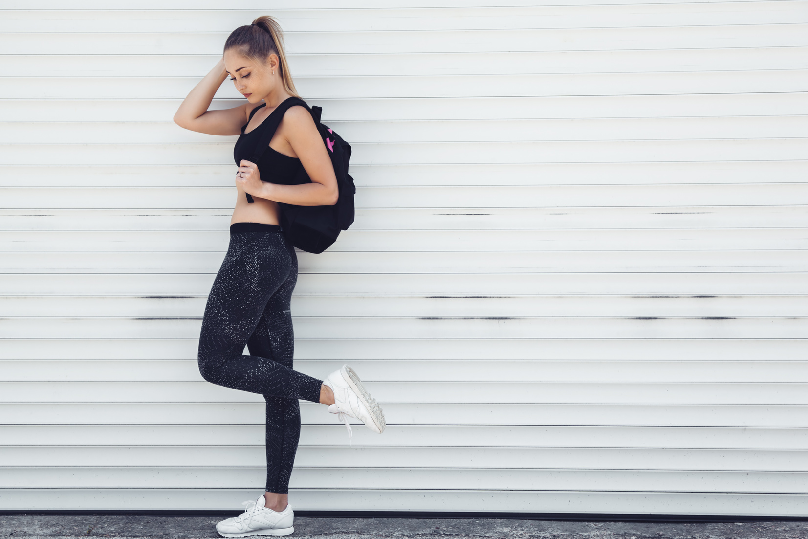 Sporty Girl Wearing Fitness Clothes